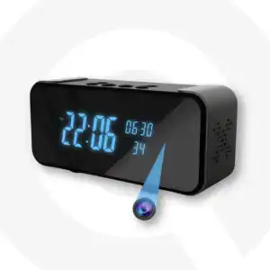 DESPERTADOR ESPÍA 4K CON MEDIDOR DE TEMPERATURA Y HUMEDAD